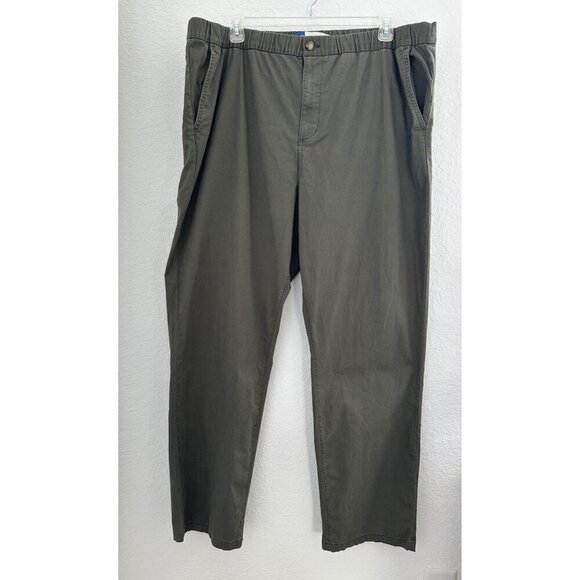 Old Navy Mens Slim Taper Built-In Flex Pull-On Chino Pants 3XL Army Green Casual - Picture 2 of 14